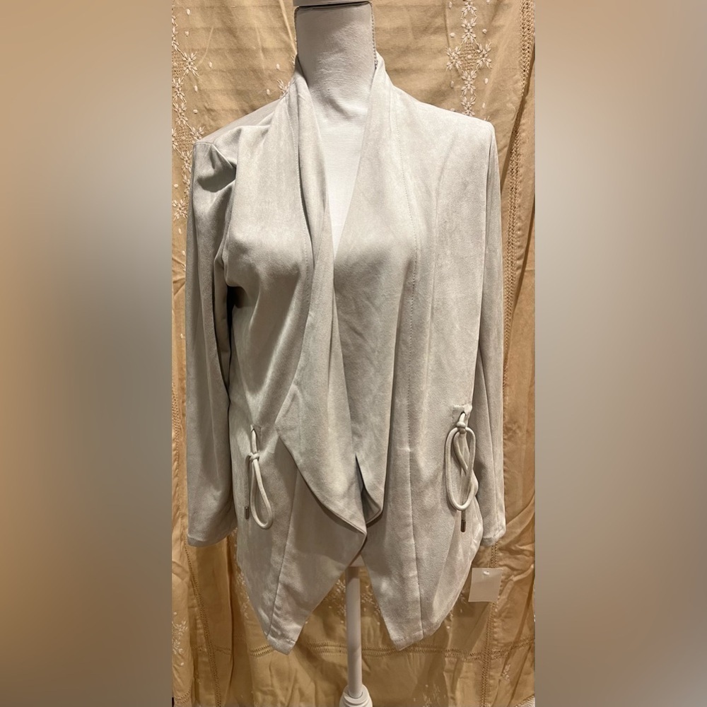 Blank NYC Off The Grid Ivory Soft Shawl Open-Front Drape Jacket NWT